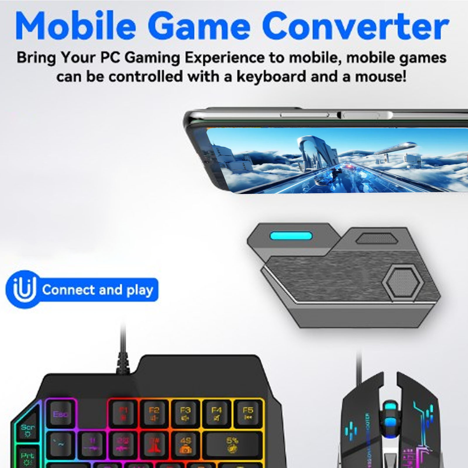 Gaming Keyboard And Mouse Combo - Paquete combinado de juegos para móvil,