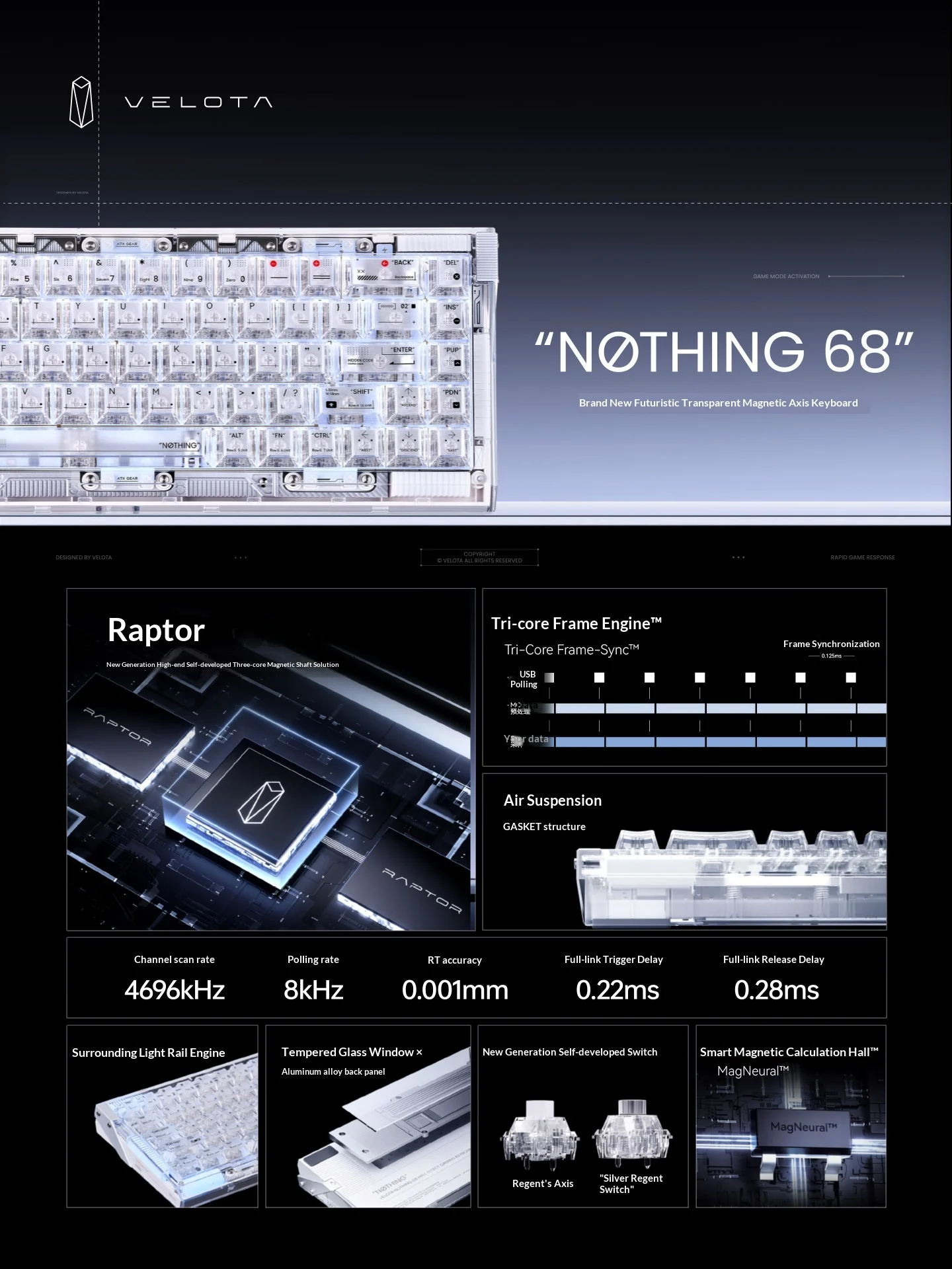 Teclado ATK Velota Nothing 68  - Gaming Keyboard Hall Effect Switches reseña y precio